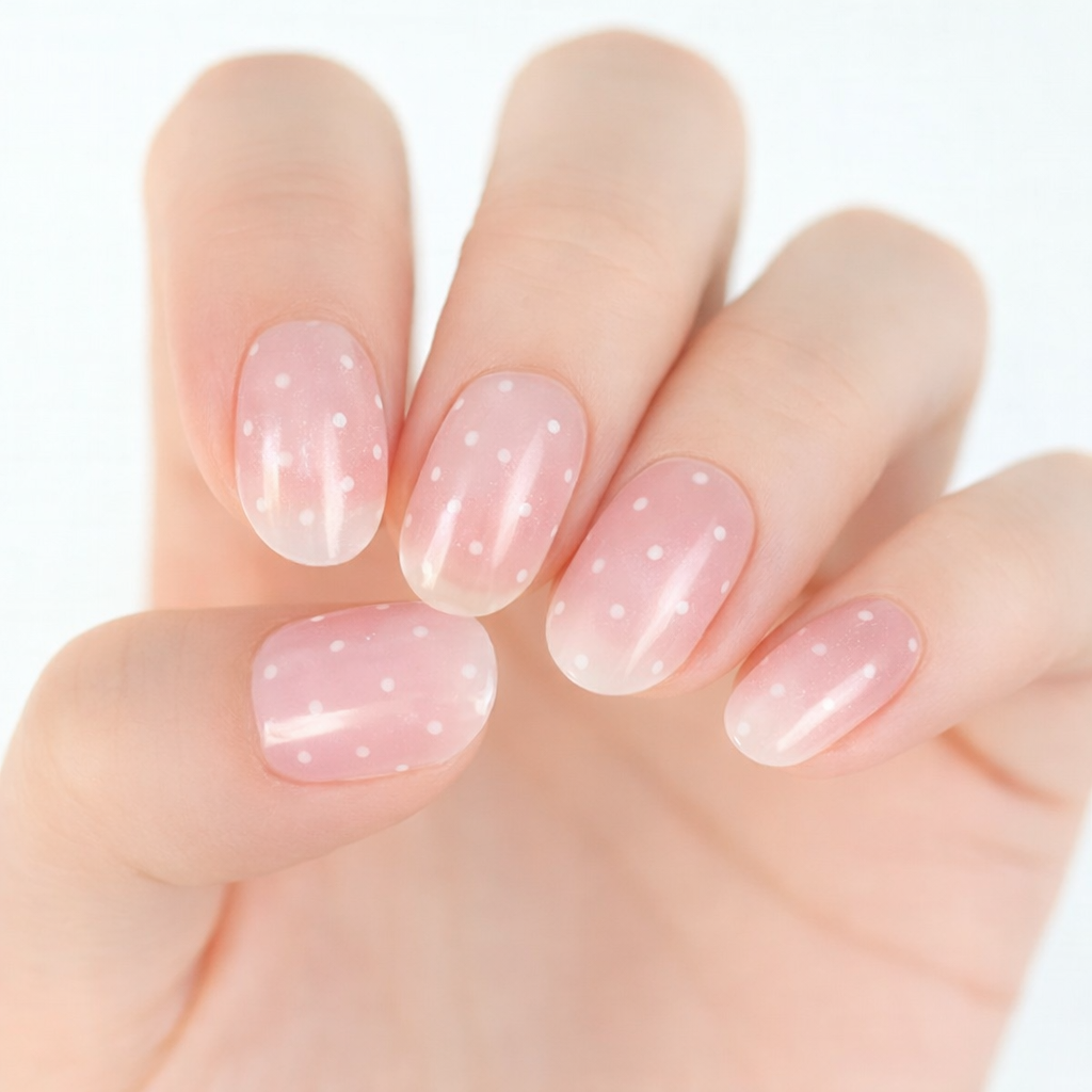 Polka Dots Semi Cured Gel Nail Sticker Kit