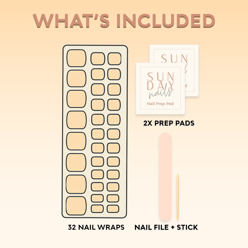 (PEDI) Blush Semi Cured Gel Nail Sticker Kit